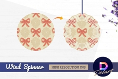 Knitted bows and round wind spinner png seamless pattern Product Image 1