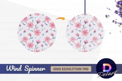 Pink floral seamless pattern with Round Wind Spinner PNG Product Image 1