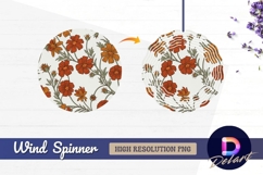 Retro floral pattern with orange and brown flowers Product Image 1