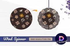 Minimalist floral pattern round wind spinner png design Product Image 1