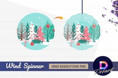 Festive christmas trees with Round Wind Spinner PNG Product Image 1