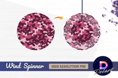 Pink and purple camouflage pattern Round Wind Spinner PNG Product Image 1