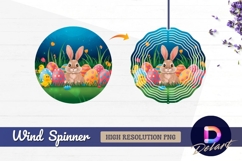 Cartoon easter bunny with Round Wind Spinner PNG Product Image 1