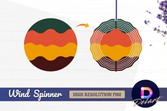 Retro wavy background Round Wind Spinner PNG Product Image 1