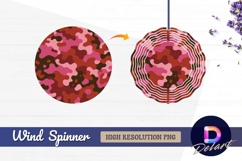 Pink red brown camouflage seamless Round Wind Spinner PNG Product Image 1