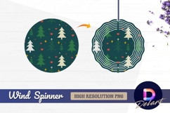Festive christmas trees hearts and Round Wind Spinner PNG Product Image 1