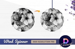 Abstract floral background black Round Wind Spinner PNG Product Image 1