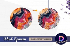 Abstract fluid art vibrant swirling Round Wind Spinner PNG Product Image 1