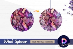 Pink purple crystals and rocks Round Wind Spinner PNG Product Image 1