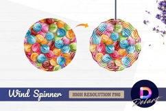 Colorful lollipops candy sweet treat Round Wind Spinner PNG Product Image 1