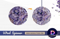 Purple agate geode with gold Round Wind Spinner PNG Product Image 1