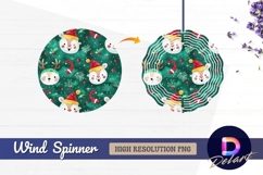 Cute christmas reindeer pattern Round Wind Spinner PNG Product Image 1