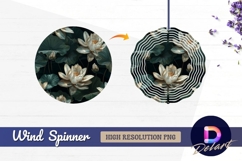 Lotus flowers and leaves Round Wind Spinner PNG Product Image 1
