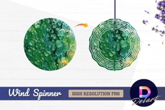 Abstract green yellow artistic round wind spinner png Product Image 1