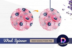 Pink floral Round Wind Spinner PNG Product Image 1
