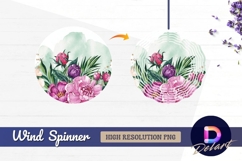 Watercolor floral arrangement with Round Wind Spinner PNG Product Image 1