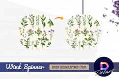 Botanical collection vintage floral Round Wind Spinner PNG Product Image 1