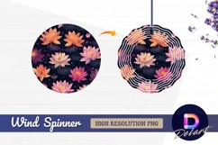 Lotus flower galaxy Round Wind Spinner PNG Product Image 1