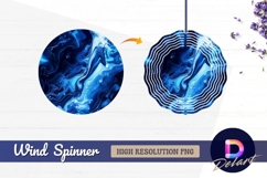 Abstract fluid blue swirls with Round Wind Spinner PNG Product Image 1