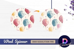 Watercolor balloons Round Wind Spinner PNG Product Image 1
