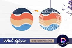 Abstract colorful waves with white Round Wind Spinner PNG Product Image 1