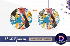 Abstract colorful splatter paint Round Wind Spinner PNG Product Image 1