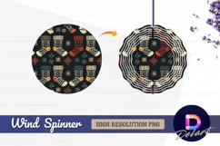 Festive socks and snowflake Round Wind Spinner PNG Product Image 1