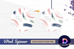 Abstract watercolor brush strokes Round Wind Spinner PNG Product Image 1