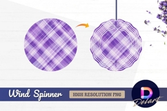 Purple and white plaid Round Wind Spinner PNG Product Image 1