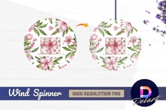 Gift box with floral spring Round Wind Spinner PNG Product Image 1