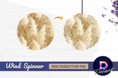 Seamless pattern with pampas grass Round Wind Spinner PNG Product Image 1