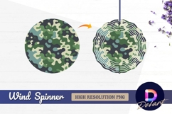 Seamless camouflage pattern Round Wind Spinner PNG Product Image 1