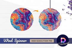 Colorful abstract waves with round wind spinner png Product Image 1