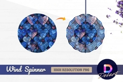 Stained glass hearts seamless pattern round wind spinner png Product Image 1