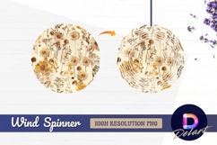 Elegant floral pattern Round Wind Spinner PNG Product Image 1