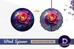 Abstract cosmic rose Round Wind Spinner PNG Product Image 1