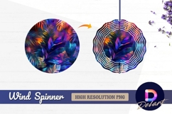 Vibrant tropical foliage pattern Round Wind Spinner PNG Product Image 1