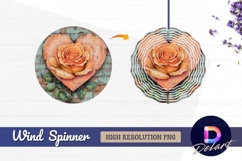 Heart shaped rose against textured Round Wind Spinner PNG Product Image 1