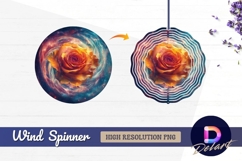 Rose and nebula galaxy Round Wind Spinner PNG Product Image 1