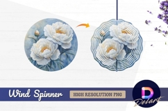 Elegant watercolor illustration of white Round Wind Spinner Product Image 1