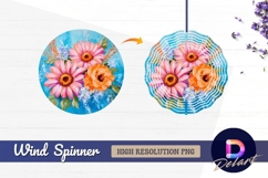 Painted round wind spinner floral Round Wind Spinner PNG Product Image 1