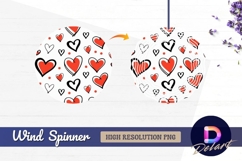 Red and black heart pattern Round Wind Spinner PNG Product Image 1