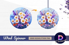 Watercolor flower bouquet with Round Wind Spinner PNG Product Image 1