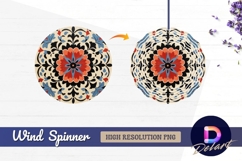 Ornate round wind spinner decorative Round Wind Spinner PNG Product Image 1