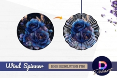 Celestial roses with golden Round Wind Spinner PNG Product Image 1