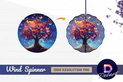 Butterfly tree Round Wind Spinner PNG Product Image 1