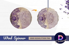 Purple floral and lace Round Wind Spinner PNG Product Image 1