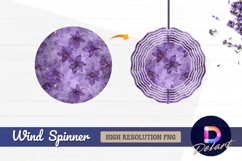 Purple floral pattern Round Wind Spinner PNG Product Image 1
