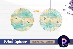 Sea life coastal sand Round Wind Spinner PNG Product Image 1