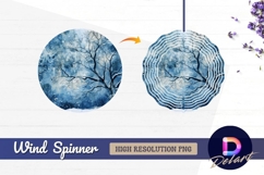 Watercolor winter scene with snowfall Round Wind Spinner PNG Product Image 1